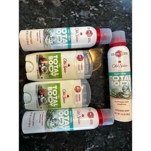 Old spice, total body whole body, Fiji deodorant spray aloe and rain deodorant